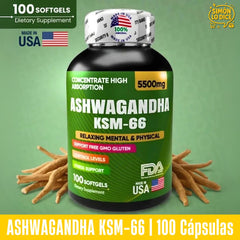 Ashwagandha 5500mg | Reduce el Estrés y Aumenta tu Energía Naturalmente