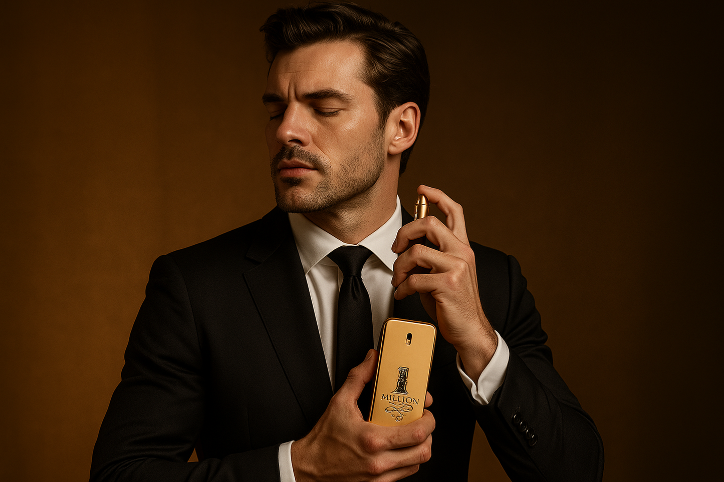 un ho,bre usando el perfume one million